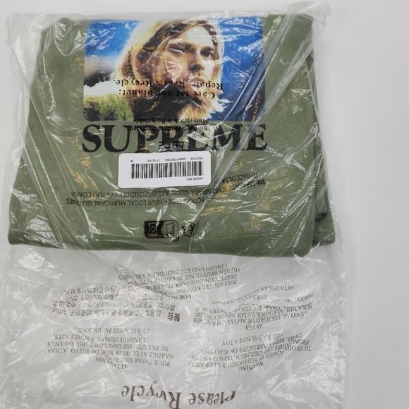 Supreme Kurt Cobain Nirvana Tee T-shirt SS23 Light Olive Green Medium - Picture 1 of 3